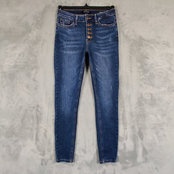 Judy Blue Denim - Judy Blue Jeans Women 26 3 Blue Skinny Fit Low Rise Denim Button Fly Pants 26x27